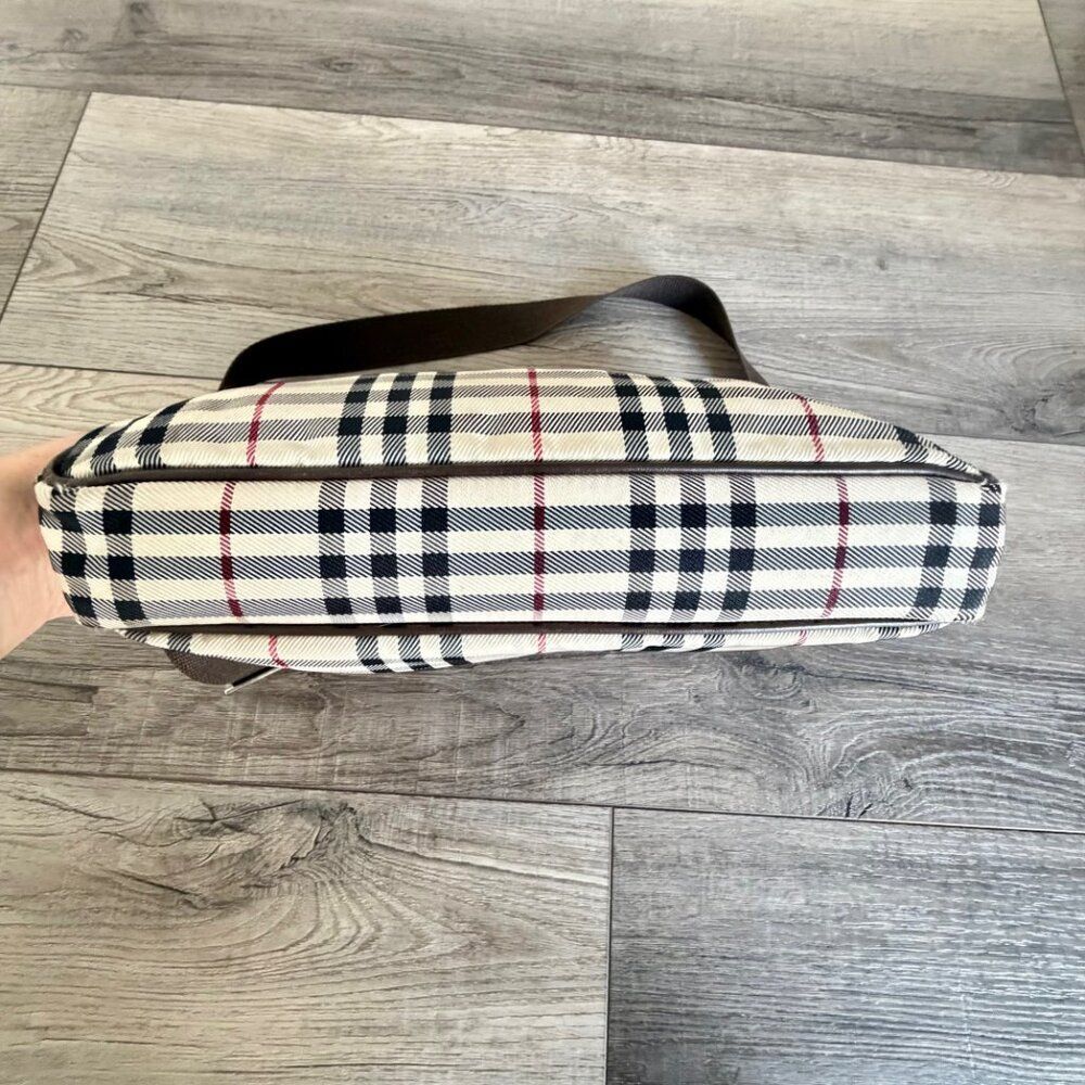 Burberry House Check Crossbody Bag Plaid Canvas Leather Purse Bag - Picture 7 of 14